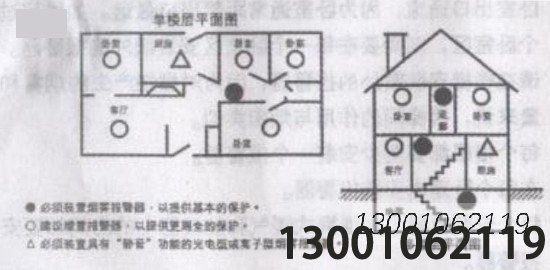 利達(dá)JTY-GF-LD3900EN/B光電感煙探測(cè)器樓層安裝示意圖